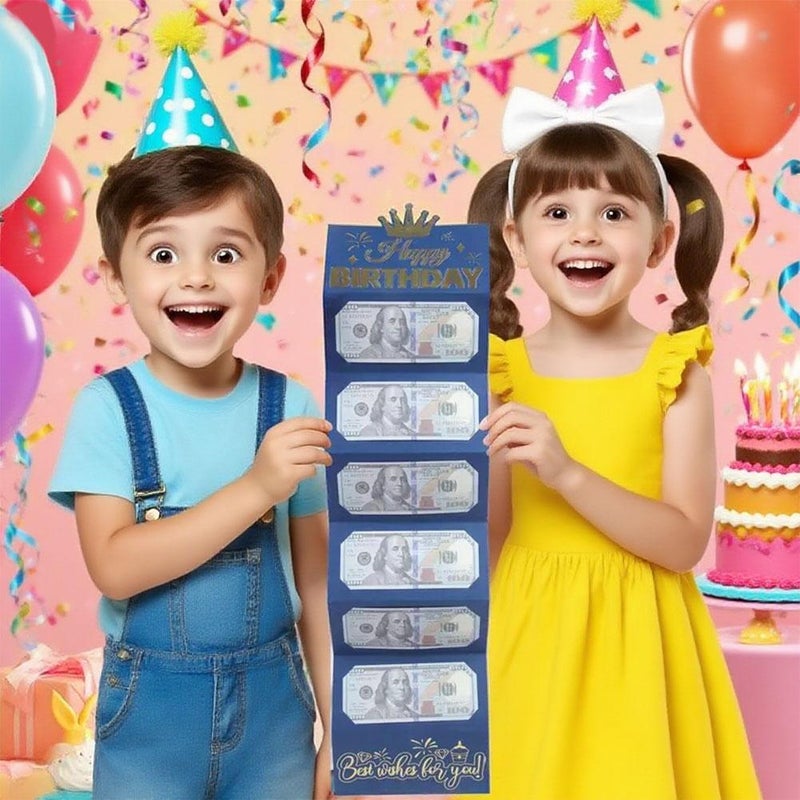 Birthday Money Envelope for Cash Gifts, Surprise Cash Envelope for Men Women Kids, Birthday Gift Card for Men Women Girls Boys, Black Gold Money Holder - Image 5